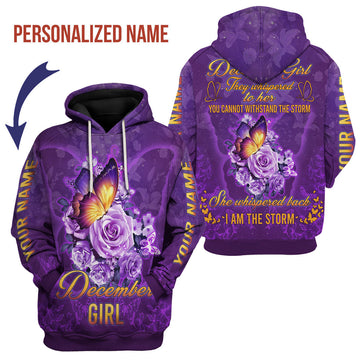 CustomsPig Personalized Hoodie December Girl All Over Printed