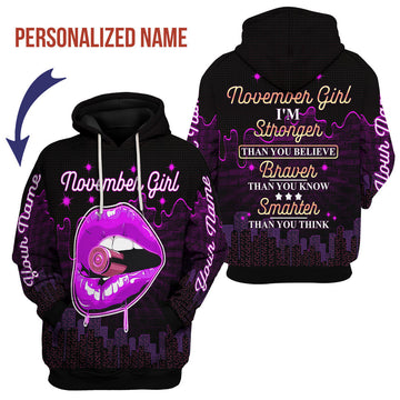 CustomsPig Personalized Hoodie I'm A November Girl All Over Printed
