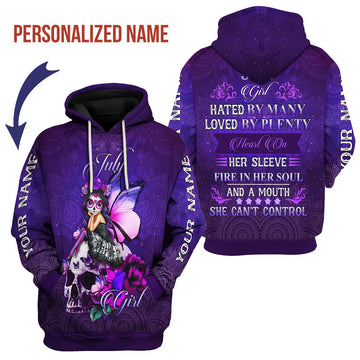 CustomsPig Personalized Hoodie July Girl All Over Printed