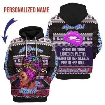 CustomsPig Personalized Hoodie April Girl All Over Printed
