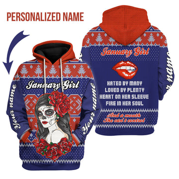 CustomsPig Personalized Hoodie January Girl All Over Printed