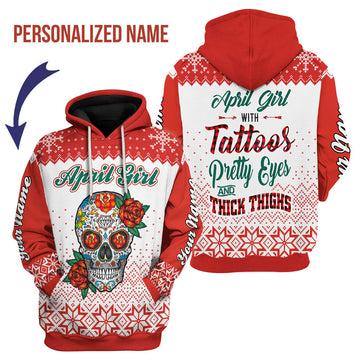 CustomsPig Personalized Hoodie April Girl All Over Printed