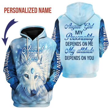 CustomsPig Personalized Hoodie August Girl All Over Printed