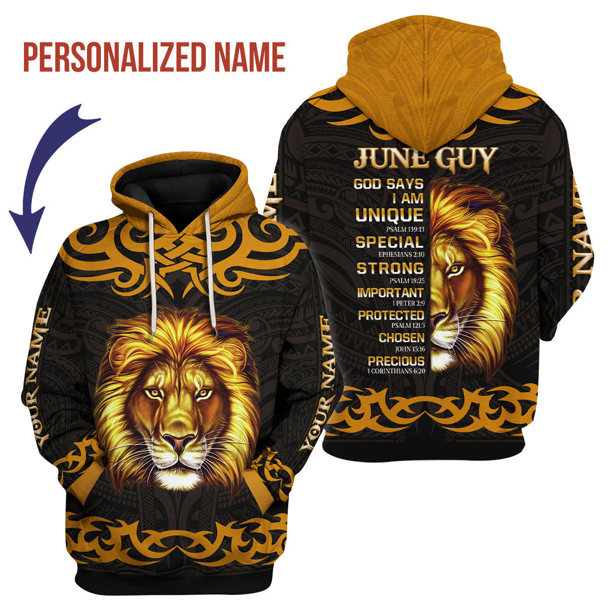CustomsPig Personalized Hoodie June King All Over Printed