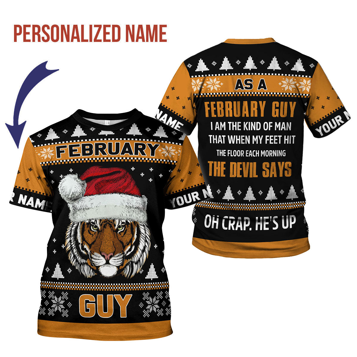 CustomsPig Personalized T-Shirt February Guy That All Over Printed