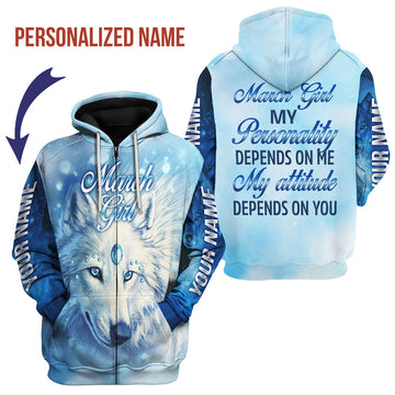 CustomsPig Personalized Zip Hoodie March Girl All Over Printed