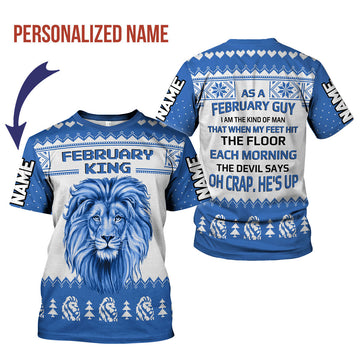 CustomsPig Personalized T-Shirt February King All Over Printed