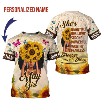 CustomsPig Personalized T-Shirt May Girl All Over Printed