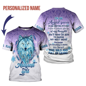 CustomsPig Personalized T-Shirt I'm An August Queen All Over Printed