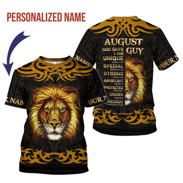 CustomsPig Personalized T-Shirt August King All Over Printed