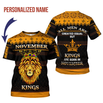 CustomsPig Personalized T-shirt Kings Are Born In November All Over Printed
