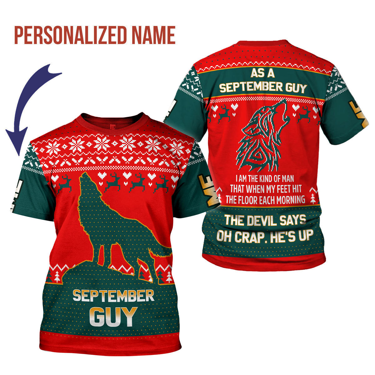 CustomsPig Personalized T-shirt September Guy All Over Printed