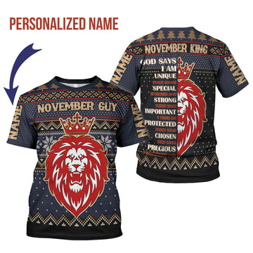 CustomsPig Personalized T-shirt November King All Over Printed