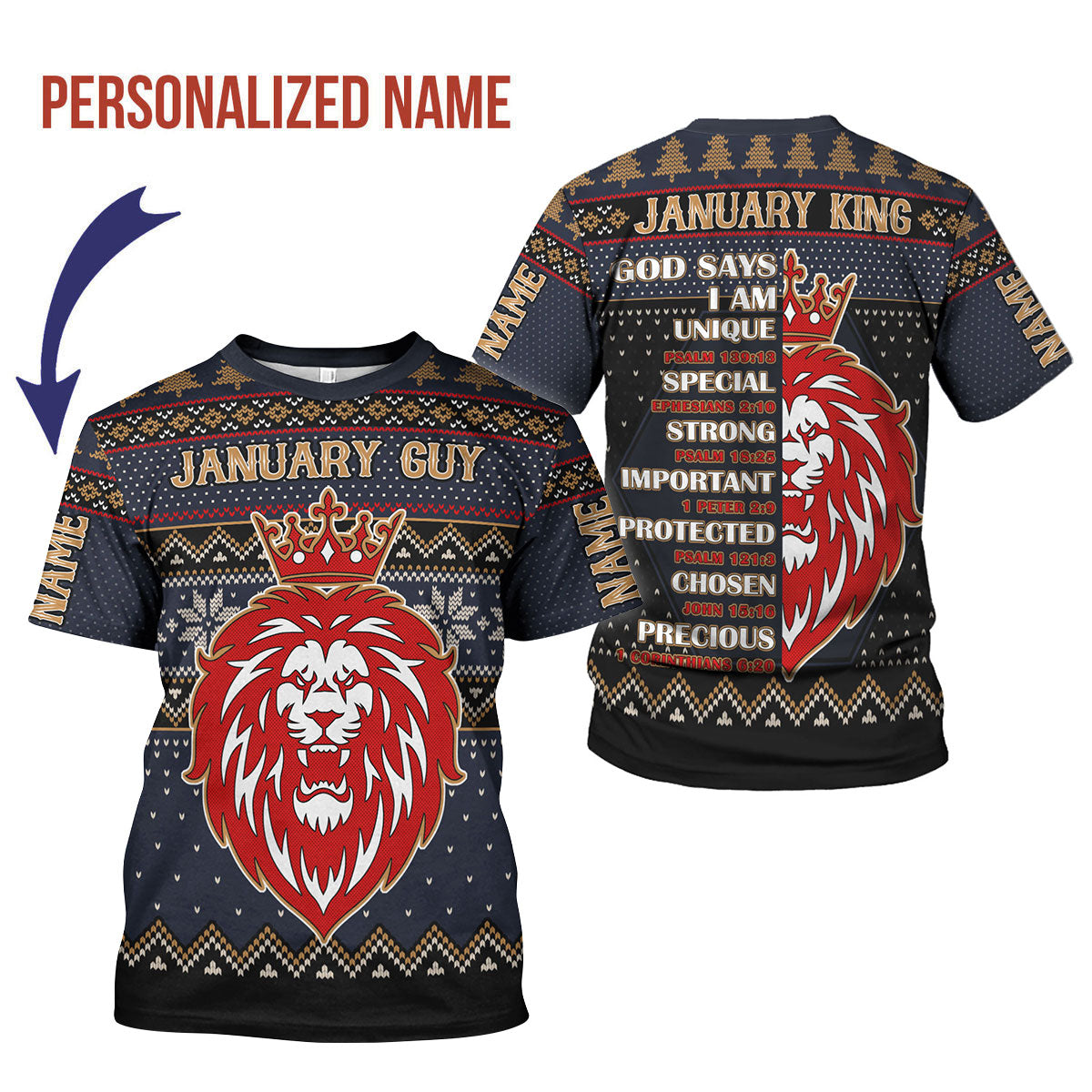 CustomsPig Personalized T-Shirt January Guy All Over Printed
