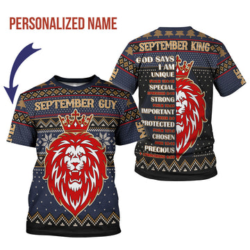 CustomsPig Personalized Name T-shirt September Guy All Over Printed