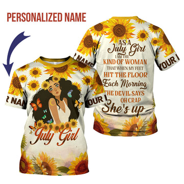 CustomsPig Personalized T-Shirt July Girl All Over Printed