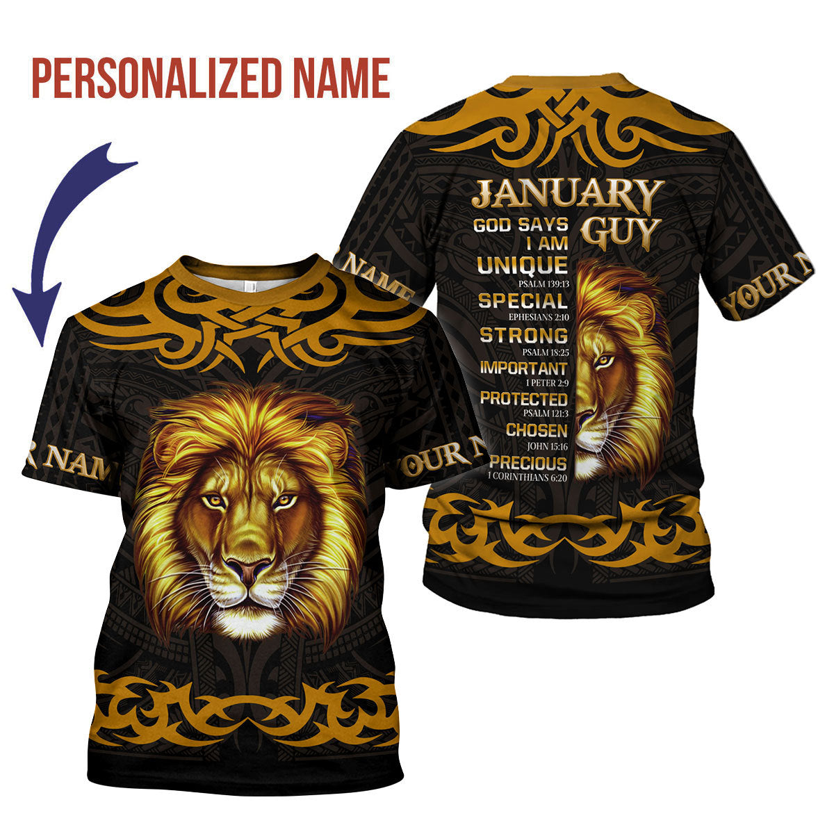 CustomsPig Personalized T-Shirt January King All Over Printed