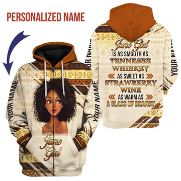 CustomsPig Personalized Zip Hoodie June Girl All Over Printed