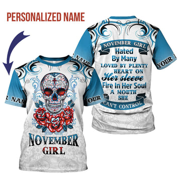 CustomsPig Personalized T-shirt November Girl All Over Printed