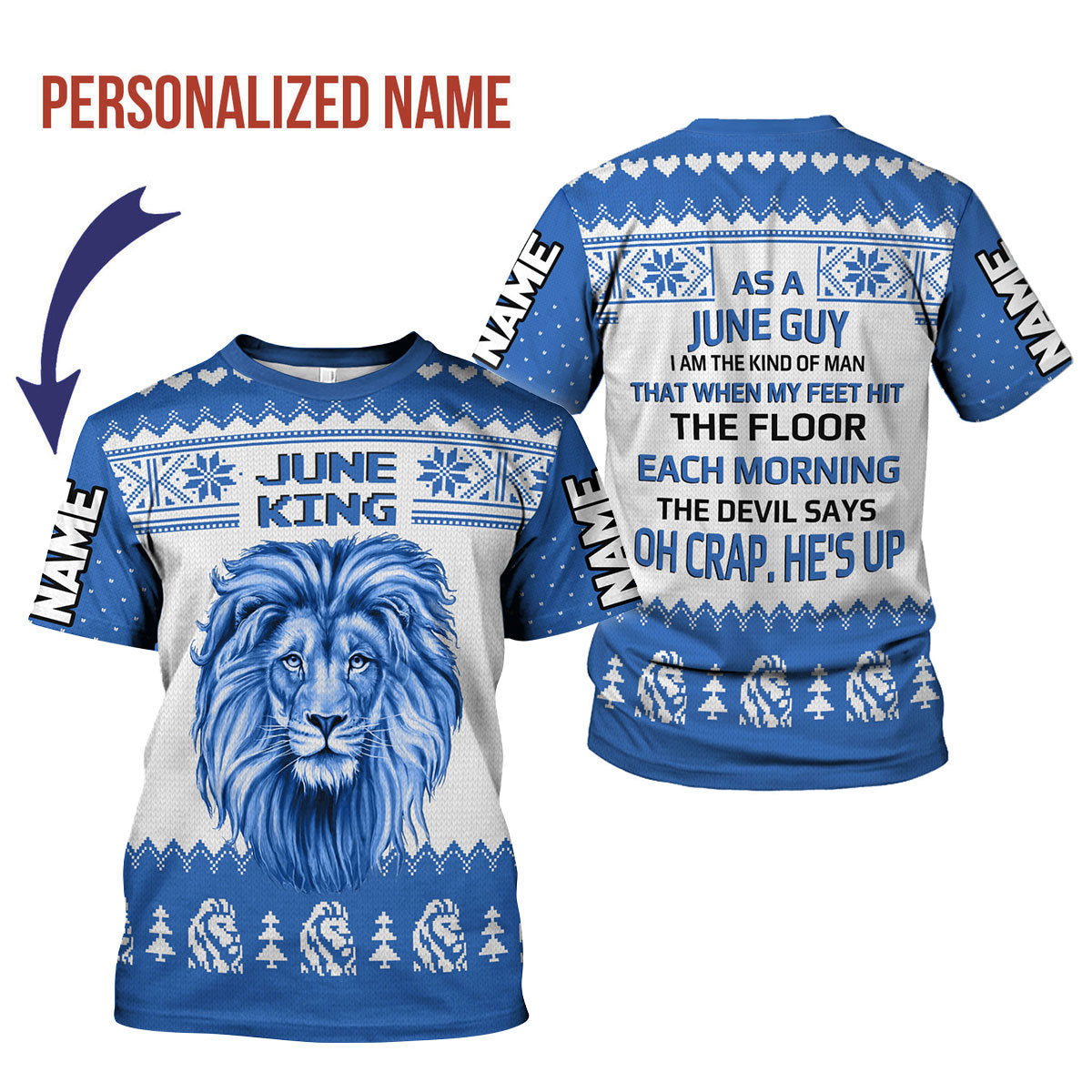 CustomsPig Personalized T-shirt June Guy All Over Printed