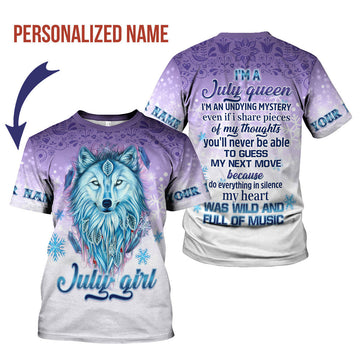 CustomsPig Personalized T-Shirt I'm A July Queen All Over Printed