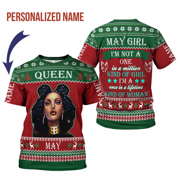 CustomsPig Personalized T-Shirt May Girl All Over Printed