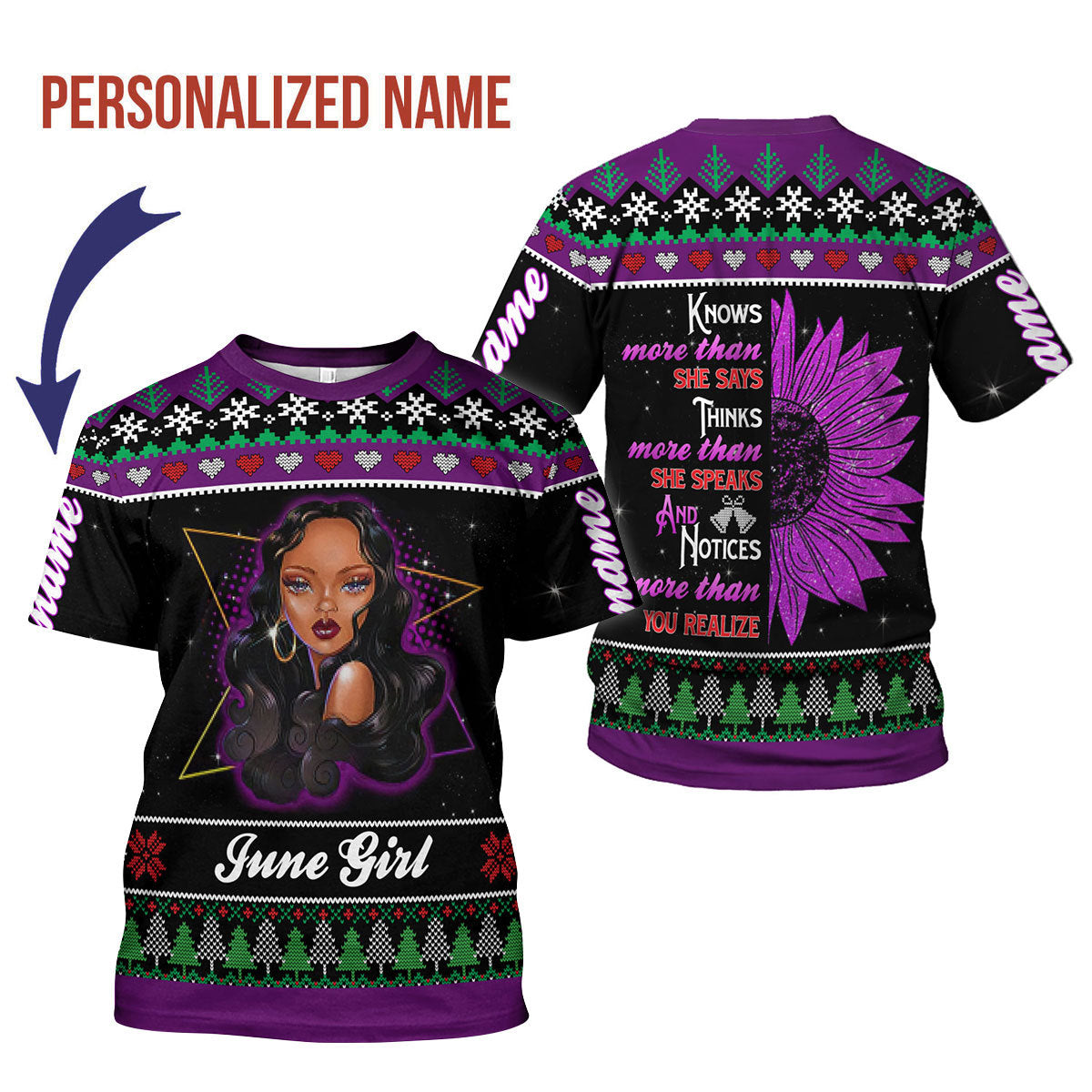 CustomsPig Personalized T-shirt June Girl All Over Printed