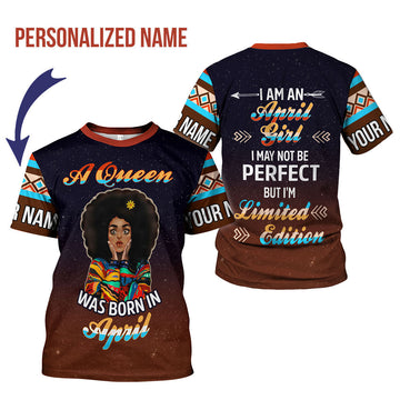 CustomsPig Personalized T-Shirt April Girl All Over Printed