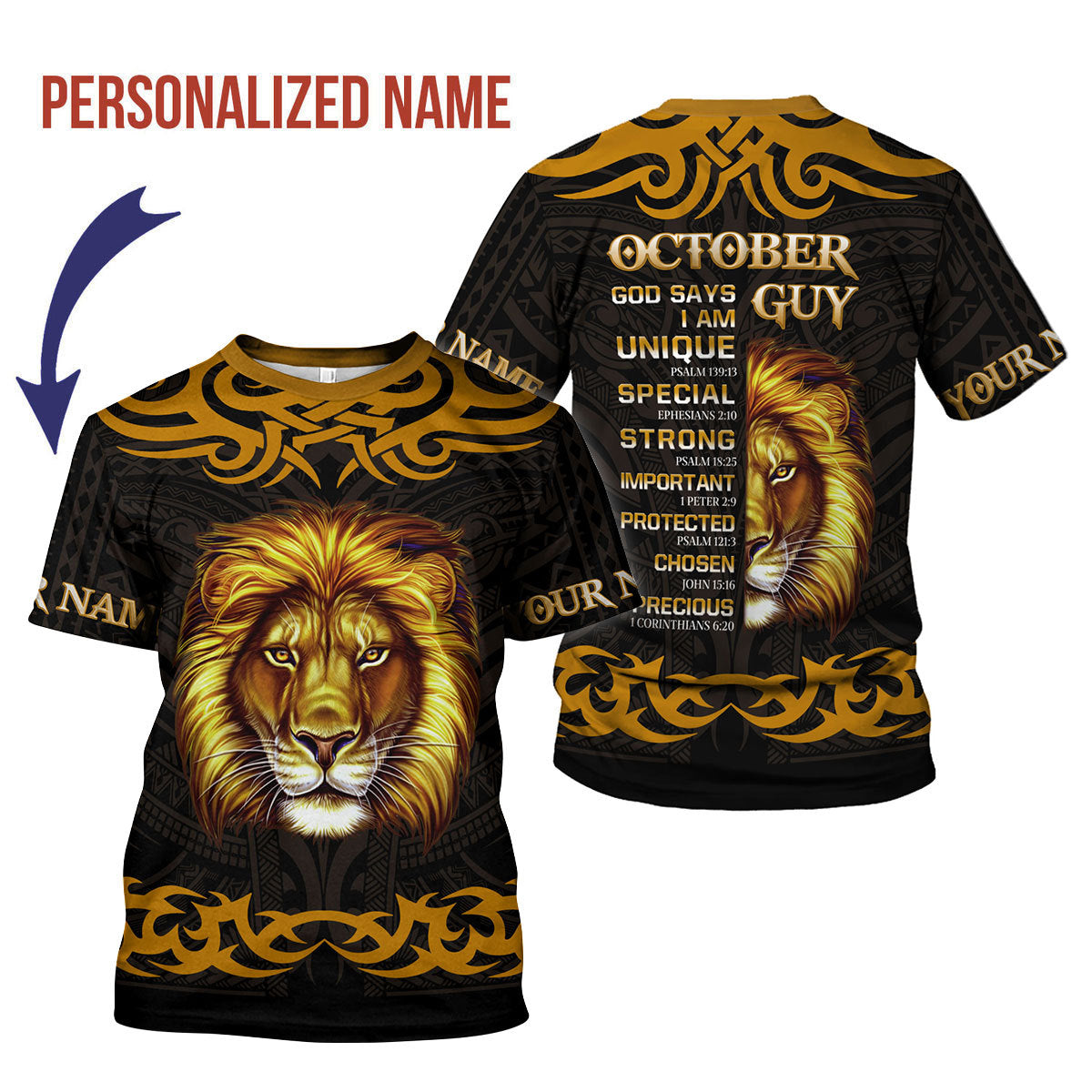 CustomsPig Personalized T-shirt October King  All Over Printed