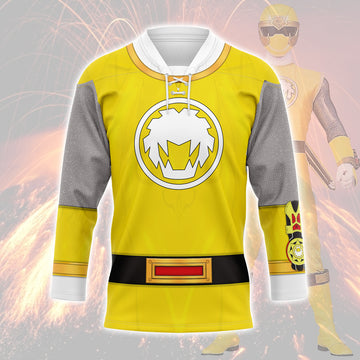 HumansBold Power Rangers Ninja Storm Yellow Ranger Hockey Jersey