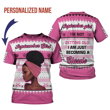 CustomsPig Personalized T-shirt September Girl All Over Printed