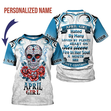 CustomsPig Personalized T-Shirt April Girl All Over Printed