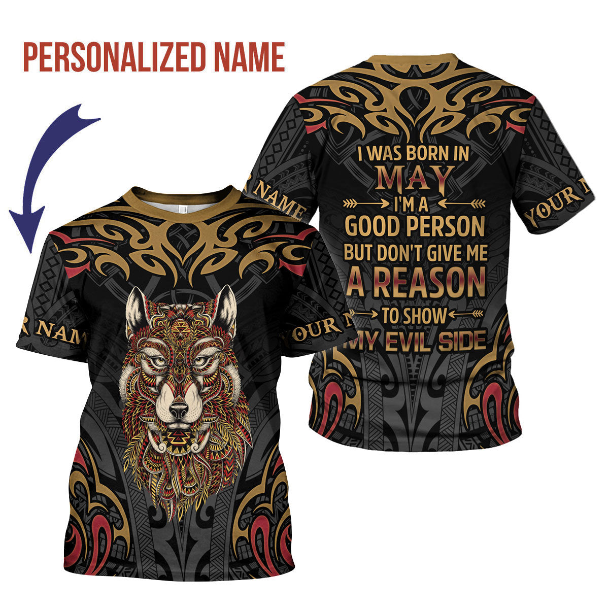 CustomsPig Personalized T-Shirt May Guy All Over Printed