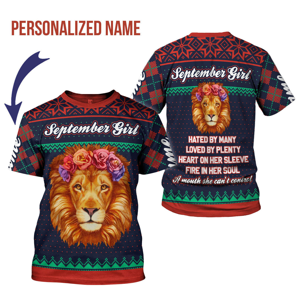 CustomsPig Personalized T-shirt September Girl All Over Printed