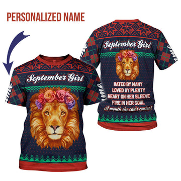 CustomsPig Personalized T-shirt September Girl All Over Printed