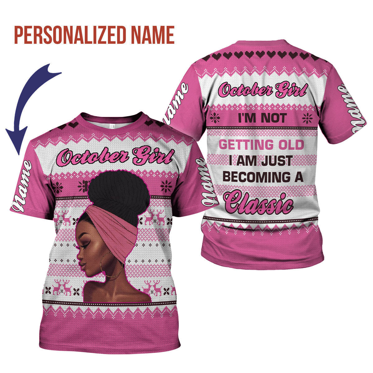 CustomsPig Personalized T-shirt October Girl All Over Printed