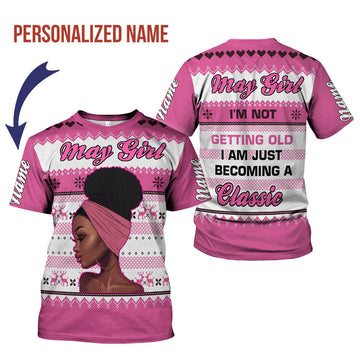 CustomsPig Personalized T-shirt May Girl All Over Printed