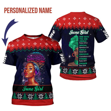 CustomsPig Personalized T-shirt June Girl All Over Printed