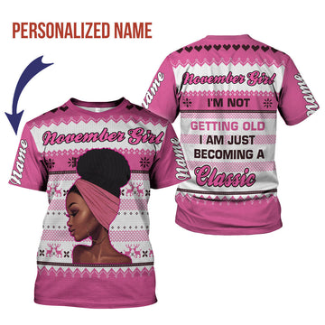 CustomsPig Personalized T-shirt November Girl All Over Printed