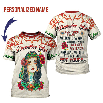 CustomsPig Personalized T-shirt December Girl All Over Printed