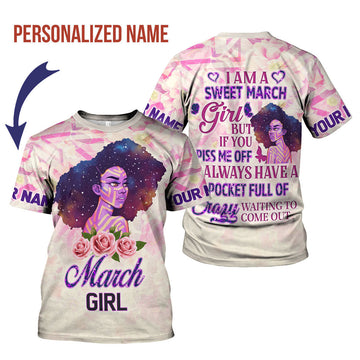 CustomsPig Personalized T-Shirt March Girl All Over Printed