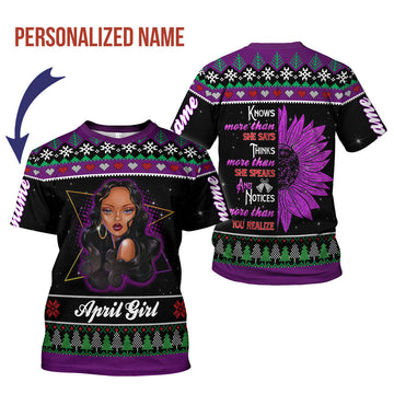 CustomsPig Personalized T-Shirt April Girl All Over Printed