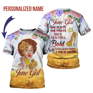 CustomsPig Personalized T-Shirt June Girl All Over Printed