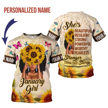 CustomsPig Personalized T-Shirt January Girl All Over Printed