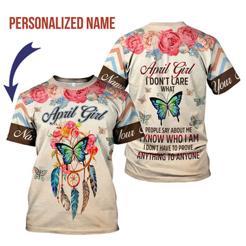 CustomsPig Personalized T-Shirt April Girl All Over Printed