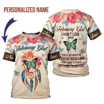 CustomsPig Personalized T-Shirt February Girl All Over Printed