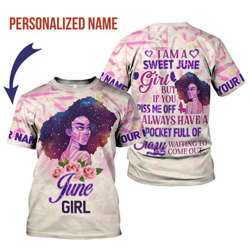 CustomsPig Personalized T-Shirt June Girl All Over Printed