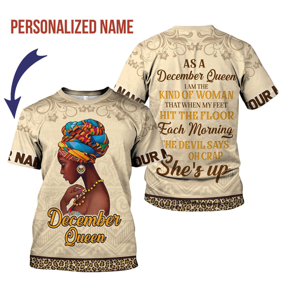 CustomsPig Personalized T-Shirt December Girl All Over Printed