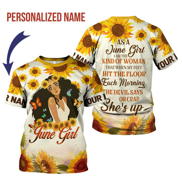 CustomsPig Personalized T-Shirt June Girl All Over Printed