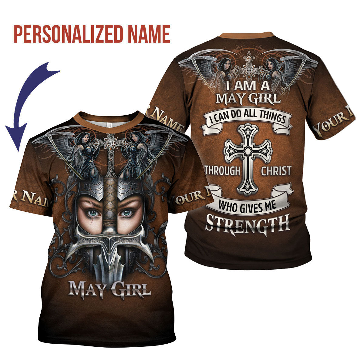 CustomsPig Personalized T-Shirt May Girl All Over Printed
